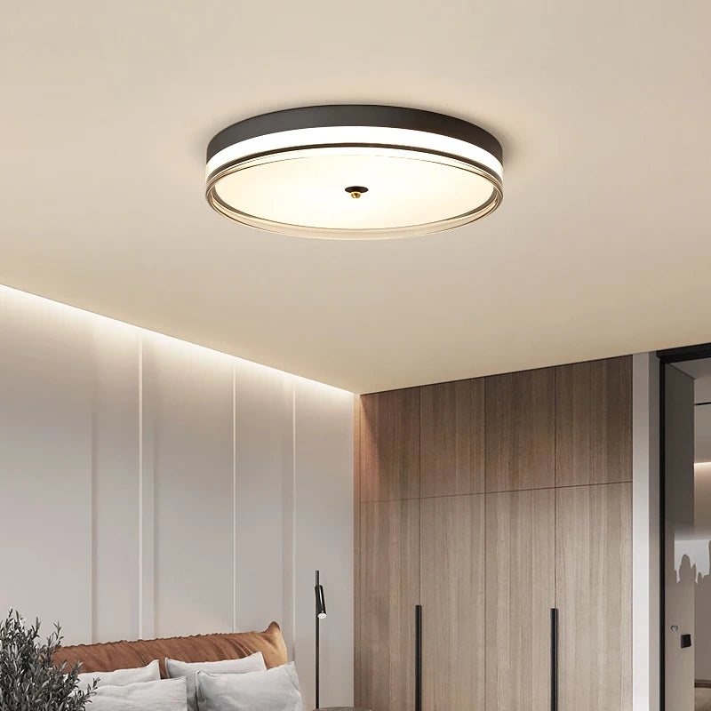 plafonnier led rond moderne avec télécommande design minimaliste - vue 10 sur 10