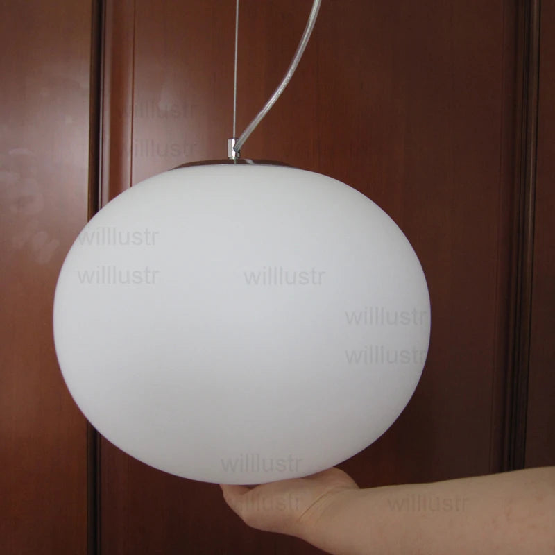 suspension ovale moderne en verre pour hôtel restaurant - vue 3 sur 8