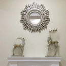 miroir décoratif mural sun apolo art designs or argent