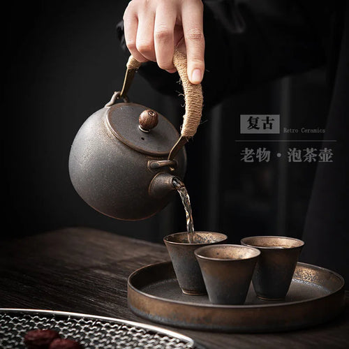 Service à thé kung fu japonais céramique rétro