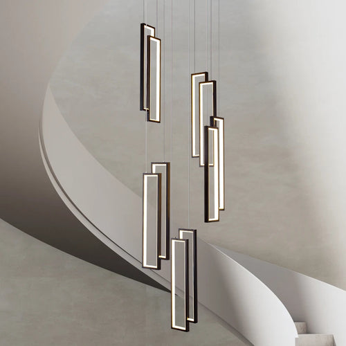 lustre moderne à led pour décoration créative en duplex - vue 2 sur 9