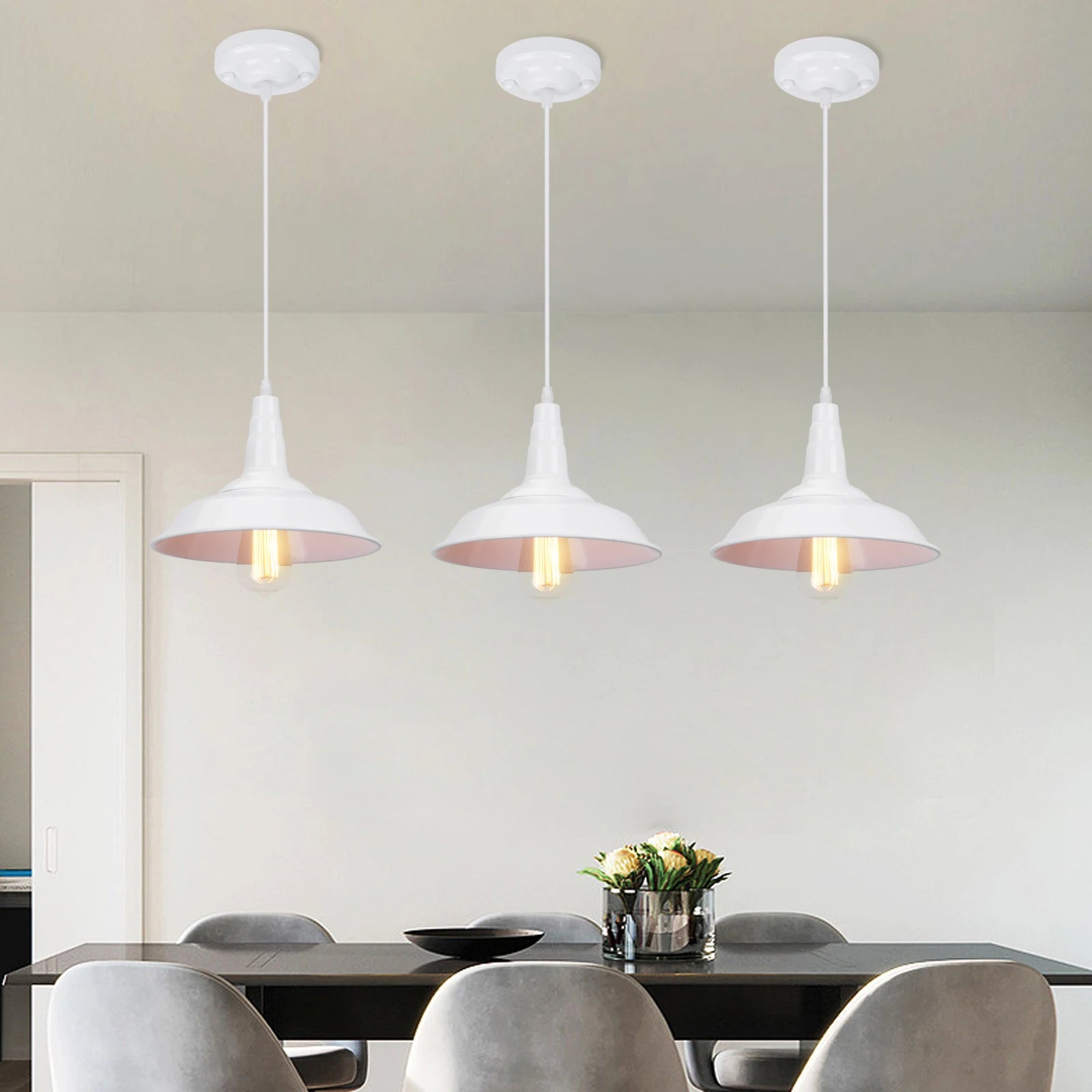 lampes suspendues modernes en aluminium led style industriel - vue 4 sur 21