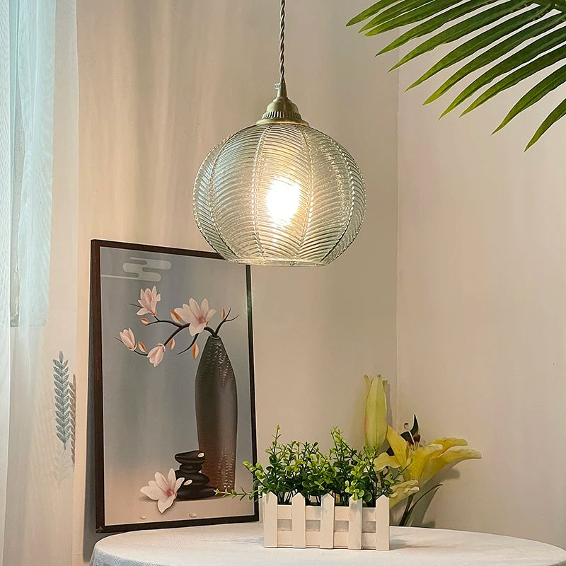 lustre rural créateur en verre suspension décoration maison - vue 4 sur 5