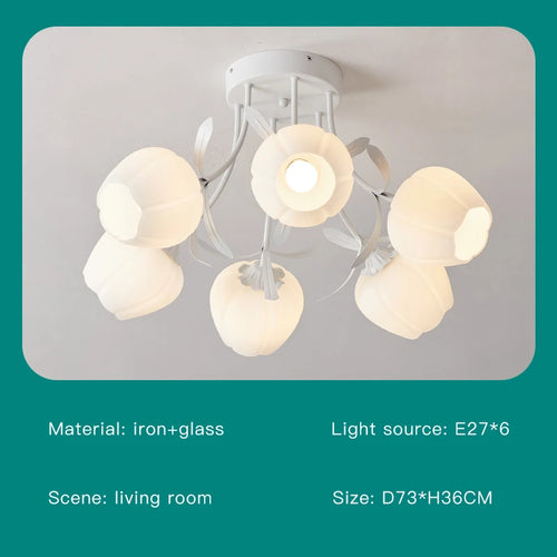 lustre nordique créatif à fleurs pour décoration intérieure