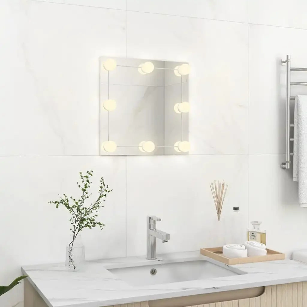 miroir mural carré avec lumières led pour décoration intérieure - vue 7 sur 7