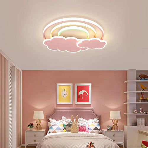 Dekorative Regenbogen-Wolken-Deckenleuchte für das Kinderzimmer - vue 4 sur 8
