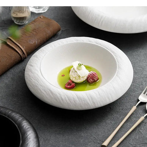 Bol en céramique texture roche pour soupe restaurant