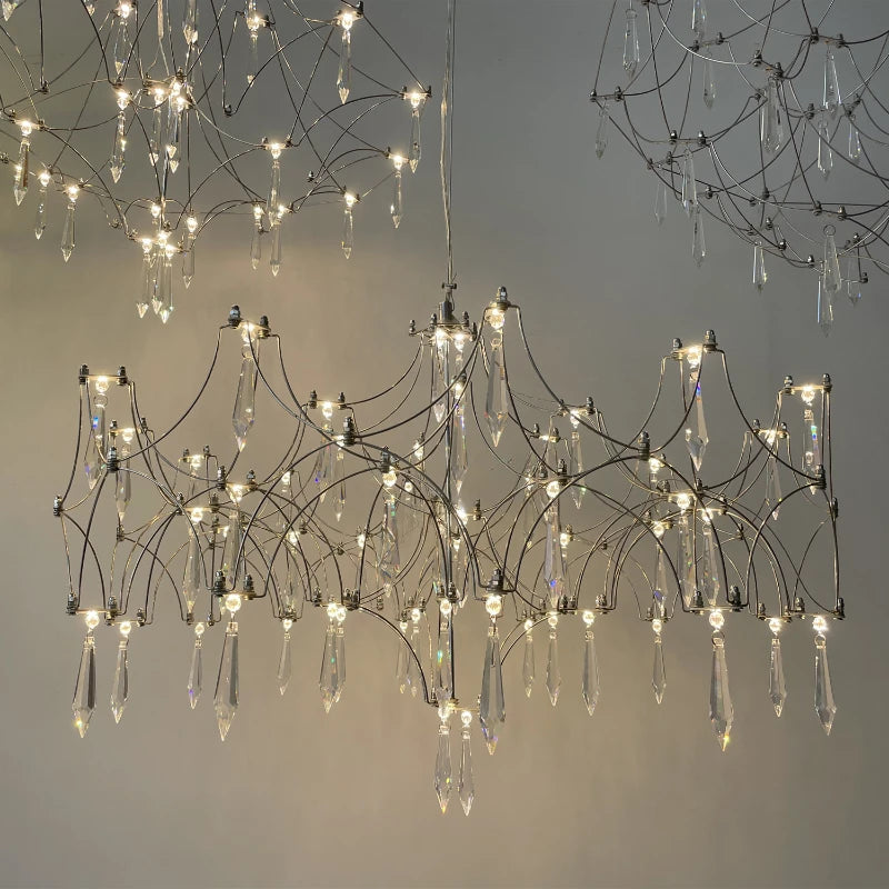 lustre en cristal moderne pour un décor intérieur élégant - vue 4 sur 12