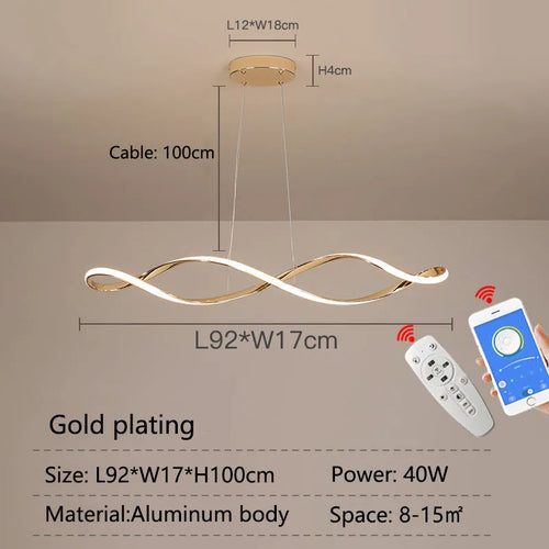 lustre moderne intelligent avec alexa pour intérieur design - vue 9 sur 9