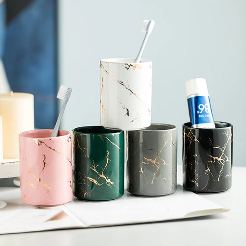 tasse créative en céramique pour brosse à dents et bain de bouche