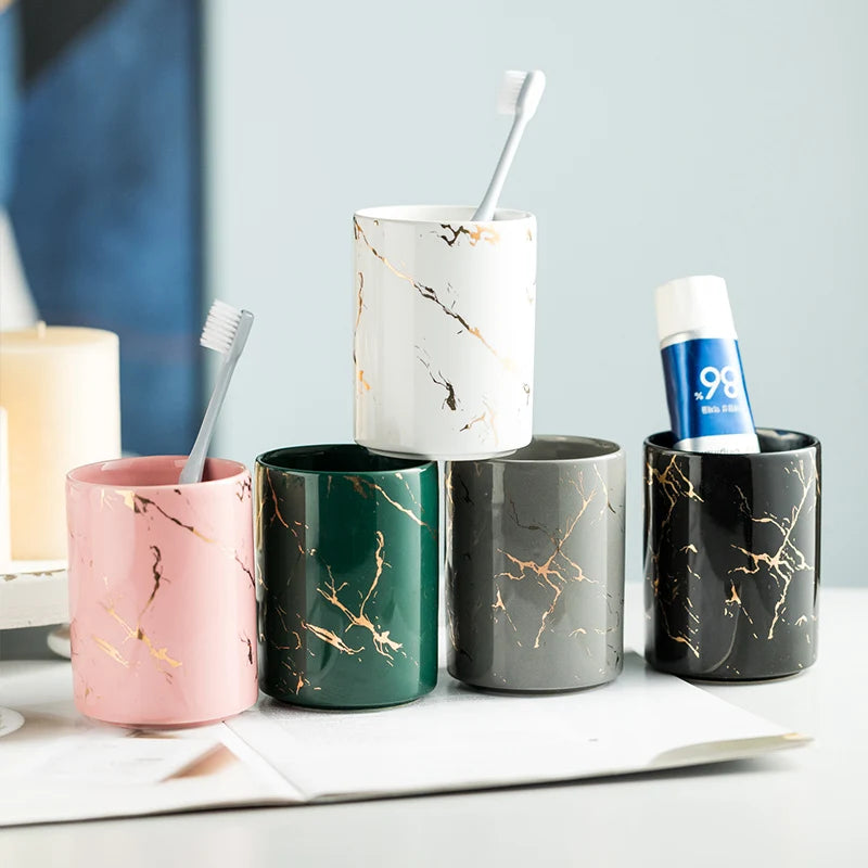 tasse créative en céramique pour brosse à dents et bain de bouche - vue 5 sur 16