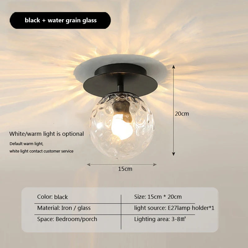 Plafonnier LED boule en verre moderne - vue 6 sur 14