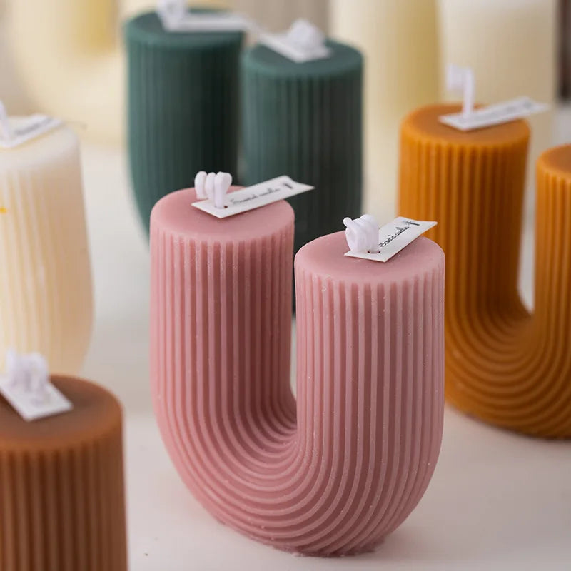 bougies parfumées en forme de u lot de cadeaux pour invités décoratives - vue 2 sur 10