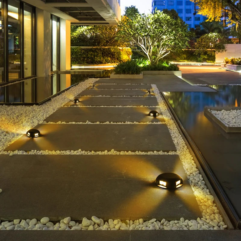 Outdoor floor lights, waterproof underground lights, led aisle, trail lights, stairs, hole-free garden lights, lawn steps - vue 6 sur 9