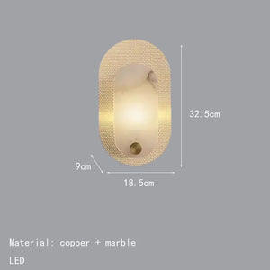 Wandleuchte aus natürlichem Marmor Ellipse Art déco 3.000 K