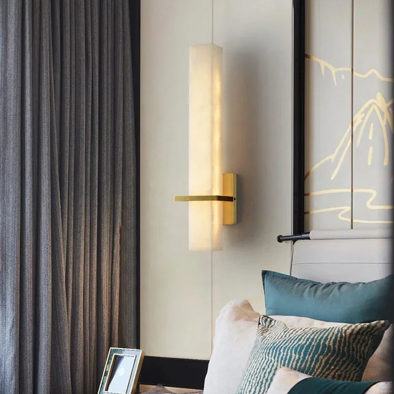 applique murale rétro en marbre pour décoration intérieure moderne - vue 3 sur 7