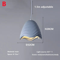 Nordic Wabi-Sabi Wind Chandelier Dining Room LED Pendant Lights Bedroom Study Suspend Lamp Home Decor Cafe Hanging Lamps Fixture