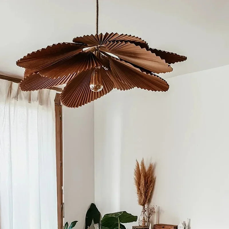 lustre rétro en papier pétale pour décoration intérieure - vue 3 sur 9