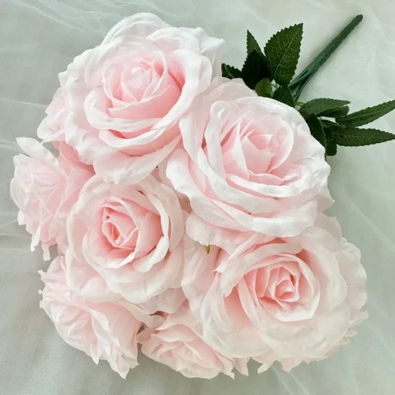 bouquet de roses artificielles en soie pour décoration intérieure - vue 9 sur 28