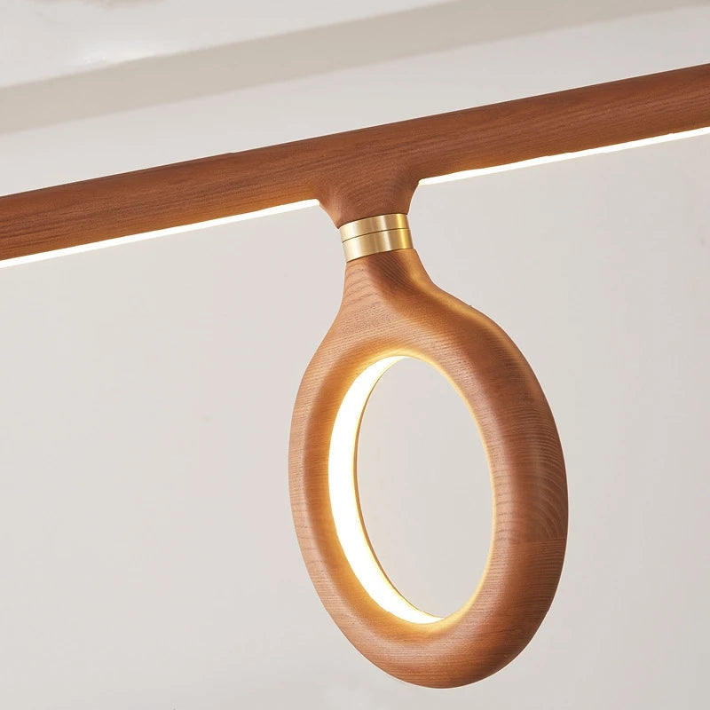 lustre en bois nordique style japonais pour éclairage intérieur - vue 7 sur 11