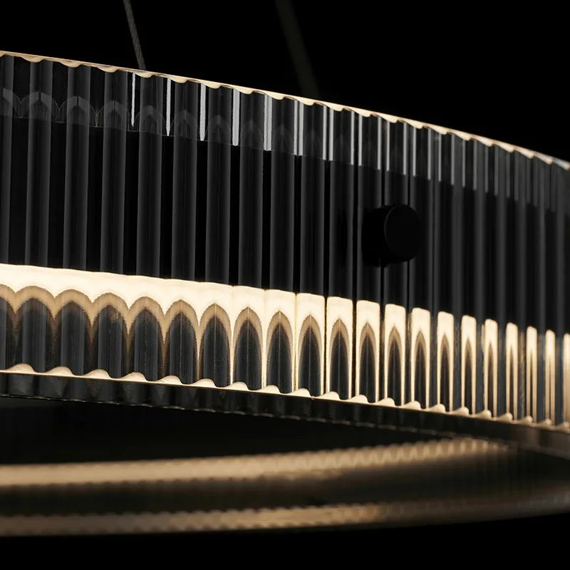 lustre led en anneau design nordique style italien moderne - vue 5 sur 9