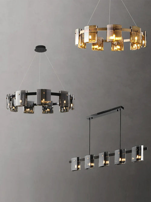 Moderner Glaskronleuchter für elegantes Designlicht - vue 4 sur 14