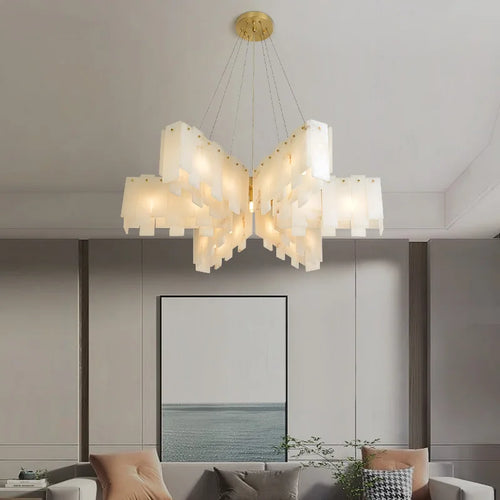 Moderner Kronleuchter aus spanischem Naturmarmor LED - vue 2 sur 11