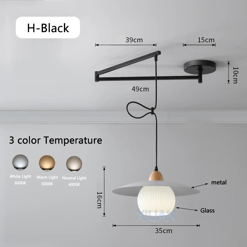 Moderne LED-Pendelleuchte mit schwenkbarem Arm - vue 12 sur 30