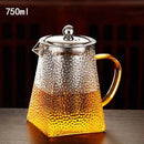 Théiere verre martelé filtre inox resistante chaleur