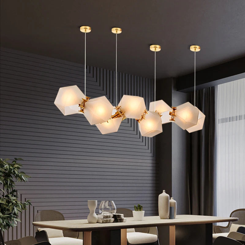 2024 Modern LED Chandelier Nordic Home Decoration  Club Front Desk Hanging Light Office Restaurant Ceiling Chandelier