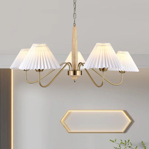 Eleganter Holz-Kronleuchter für Küche und Kochinsel Pendelleuchte - vue 4 sur 8