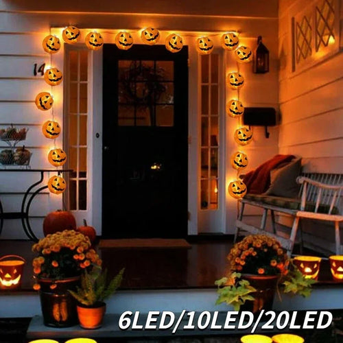 Lichterkette Kürbis für Halloween-Deko innen und außen - vue 5 sur 7