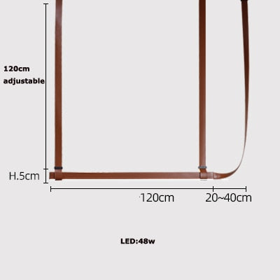 Lustre moderne LED minimaliste en cuir Crosby - vue 7 sur 6