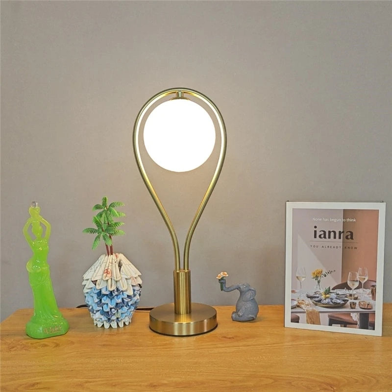 lampes de sol led artistiques en forme de raquette avec boule de verre - vue 5 sur 7