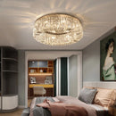 Moderner Kronleuchter rund aus Kristall und Chrom mit nordischem LED-Design