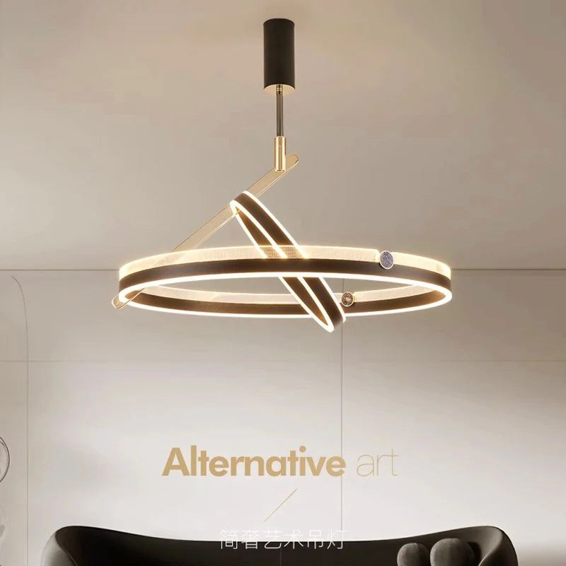 lustre led moderne suspension éclairage intérieur décoratif - vue 3 sur 7