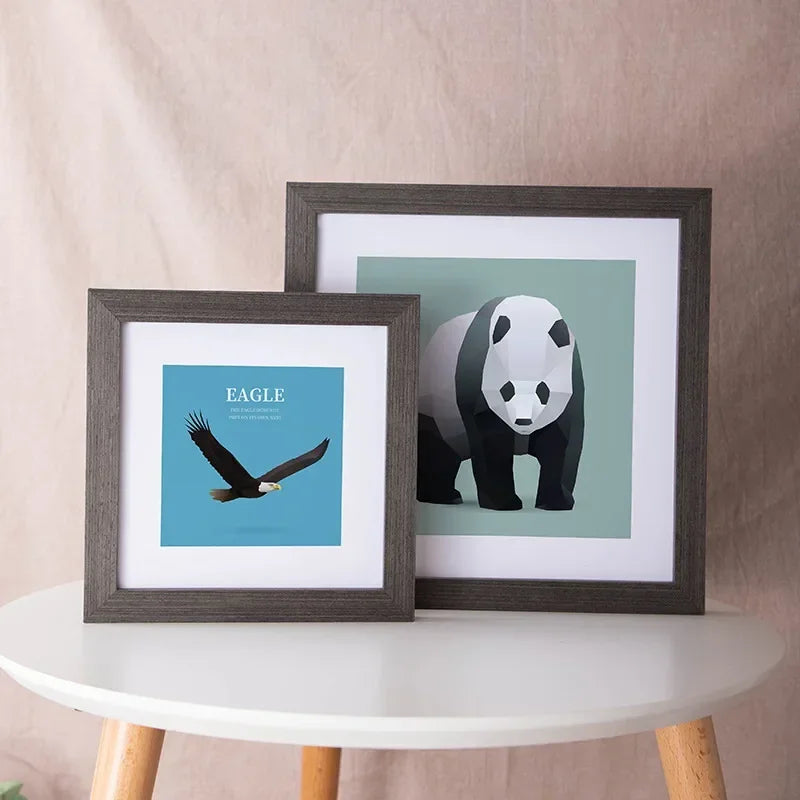 Minimalist Square Wooden Photo Frame, Stylish Desk Decoration, Display Frame for Art and Pictures, Home Decor, Family Photo Wall