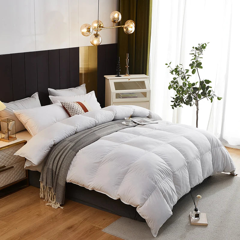 couette en duvet d'oie douce pour hiver et automne