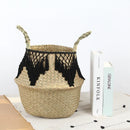panier de rangement en jonc de mer pour linge jouets fleurs et décoration