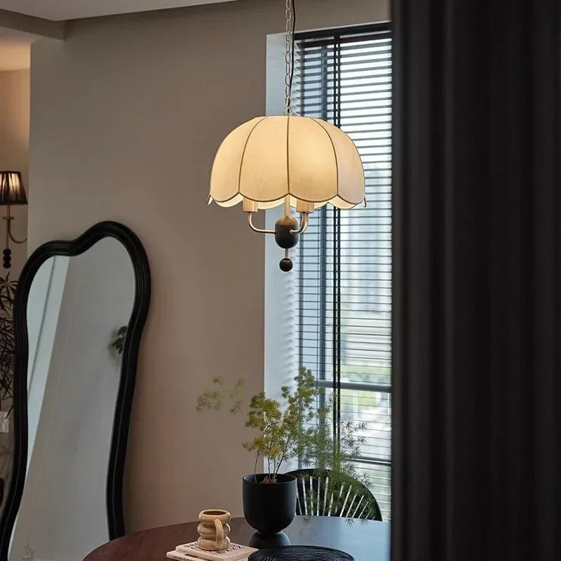 lustre rétro en tissu lumineux pour décoration intérieure - vue 5 sur 12