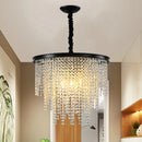 Lustre en cristal Luxe moderne LED chaîne de fronde or
