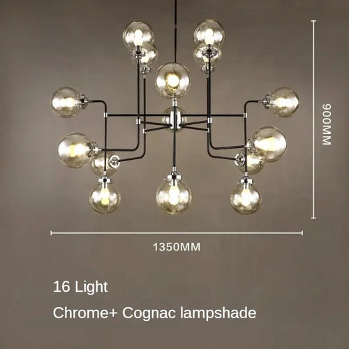 lustre artistique en verre pour décoration intérieure moderne