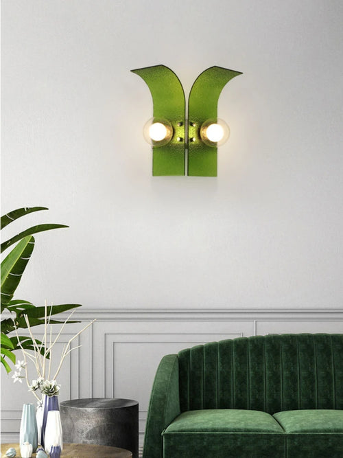 Retro Wandleuchte aus farbigem Glas für elegante Dekoration - vue 3 sur 8