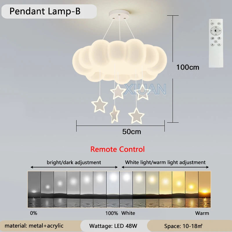 Kreative Pendelleuchte in Wolkenform für Jungen oder Mädchen - vue 9 sur 10