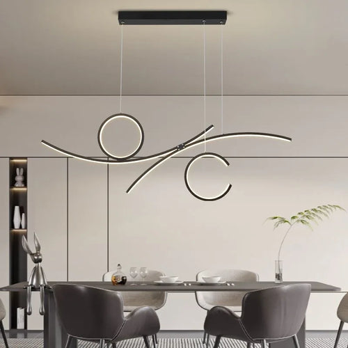 plafonnier led moderne design ondulé pour intérieur tendance 2024 - vue 2 sur 8