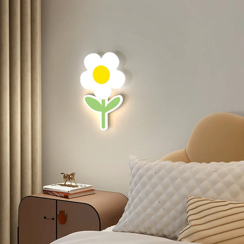 applique murale led fleur pour enfants avec télécommande - vue 2 sur 7