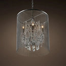 lustre traditionnel à éclairage led avec cristaux fumés
