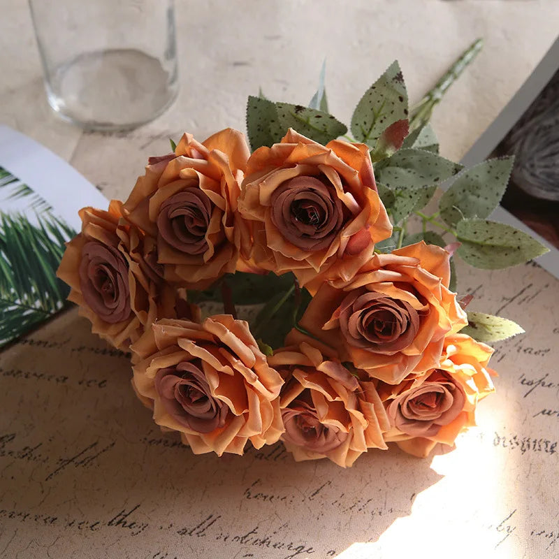 fleurs de roses artificielles bouquet décoration pour la maison et bureau - vue 14 sur 14