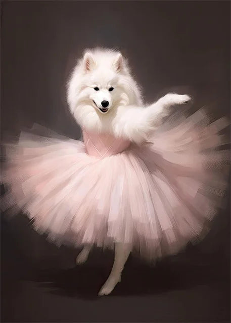 portraits de ballerine de chien art abstrait mural kawaii - vue 19 sur 26