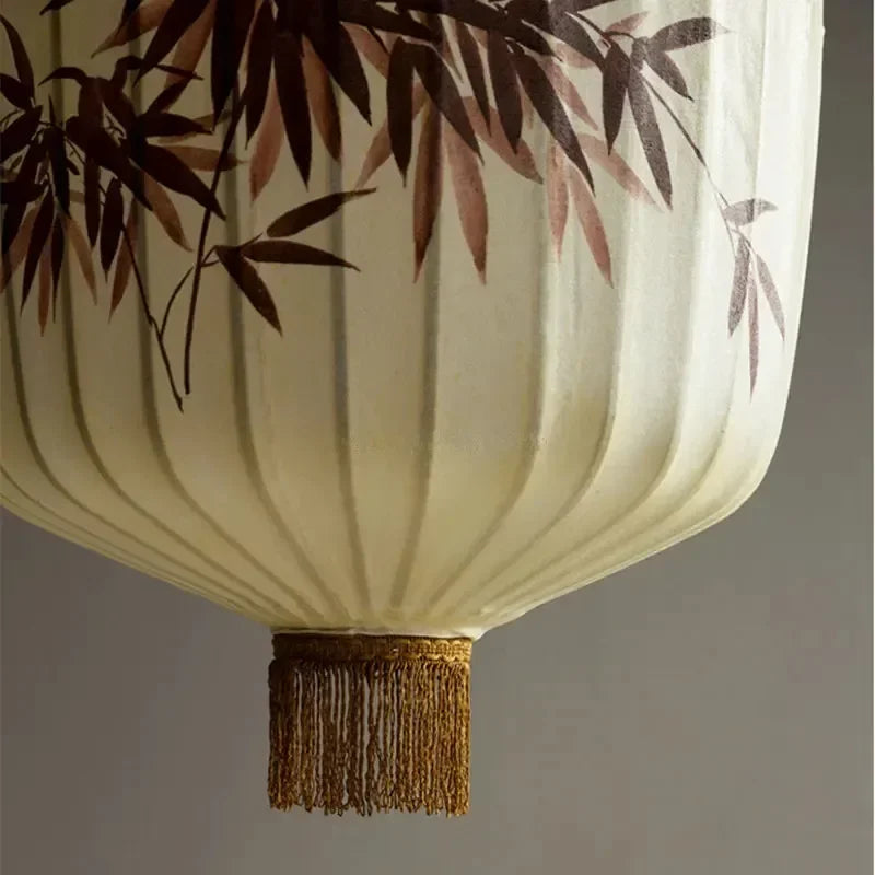 lustre en tissu japonais style médiéval zen pour décoration intérieure - vue 7 sur 18